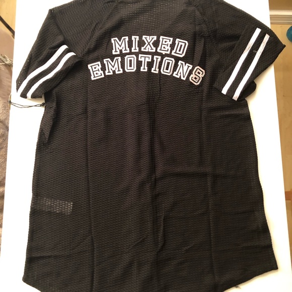 Forever 21 black blouse jersey see through - Picture 4 of 9